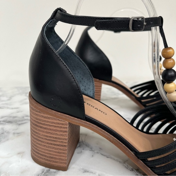 Lucky Brand Women's Sylvesha Beaded T-Strap Sandal Block Heels Black Size 9.5 - Picture 5 of 11